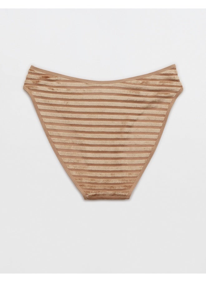 Aerie Striped High Leg Bikini Bottom - Image 1