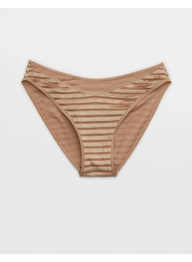 Aerie Striped High Leg Bikini Bottom