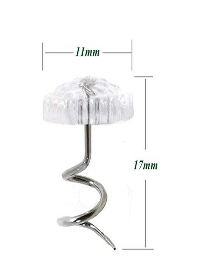 JFFX 50 Pieces Upholstery Tacks, Twist Pins for Slipcovers and Bedskirts Clear Head Screw Nail Spiral Bed Skirt Pins - Image 2
