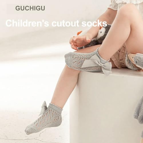 GUCHIGU Baby Cut-Out Socks for 1-2 Years, Breathable Cotton Ankle Length Mesh Socks for Babies (Multi-Color, Pack of 6) - Image 2