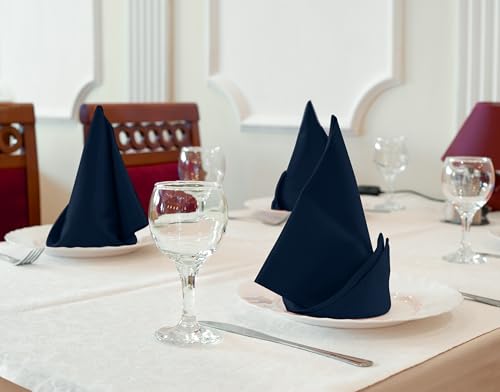 Utopia Kitchen Navy Blue Cloth Napkins [12 Pack, 18x18 Inch] Absorbent Cotton Blend Washable and Reusable for Dinner, Restaurant, Lunch, Wedding and Hotel - Image 5