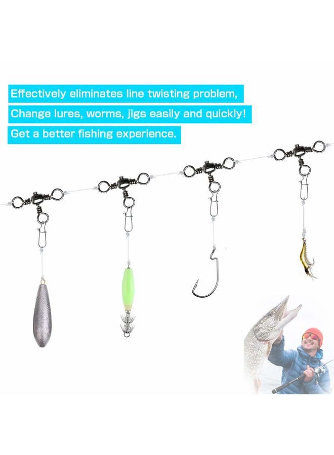 AMYSPORTS Stainless 3way Swivel Fishing crossline swivels 3 Way rigs Saltwater Freshwater Drifting trolling Fishing Tackle Connector for Spoons Minnow baits Size4 (66lb) 25 Pack - Image 4