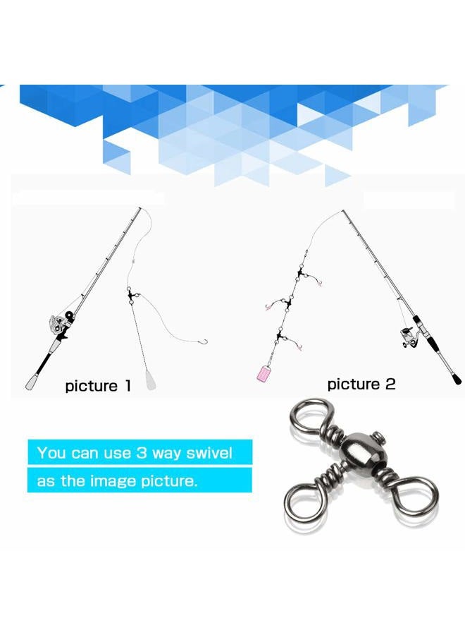 AMYSPORTS Stainless 3way Swivel Fishing crossline swivels 3 Way rigs Saltwater Freshwater Drifting trolling Fishing Tackle Connector for Spoons Minnow baits Size4 (66lb) 25 Pack - Image 3
