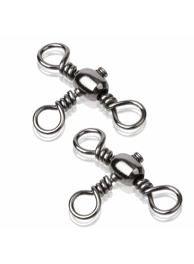 AMYSPORTS Stainless 3way Swivel Fishing crossline swivels 3 Way rigs Saltwater Freshwater Drifting trolling Fishing Tackle Connector for Spoons Minnow baits Size4 (66lb) 25 Pack - Image 1