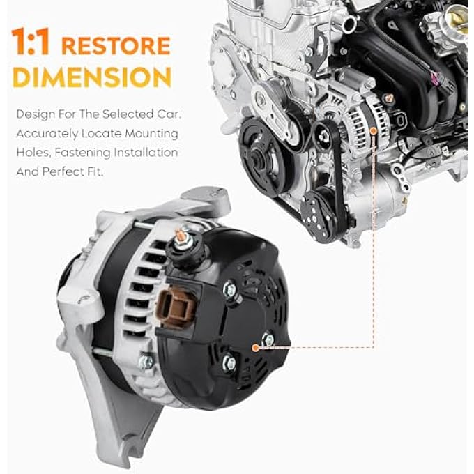 AEagle Alternator for 5.4L 2007 2008 Ford Expedition, Lincoln Navigator 5.4L V8, VND0494, A-80401, 104210-5630, 11431 11431N - Image 3