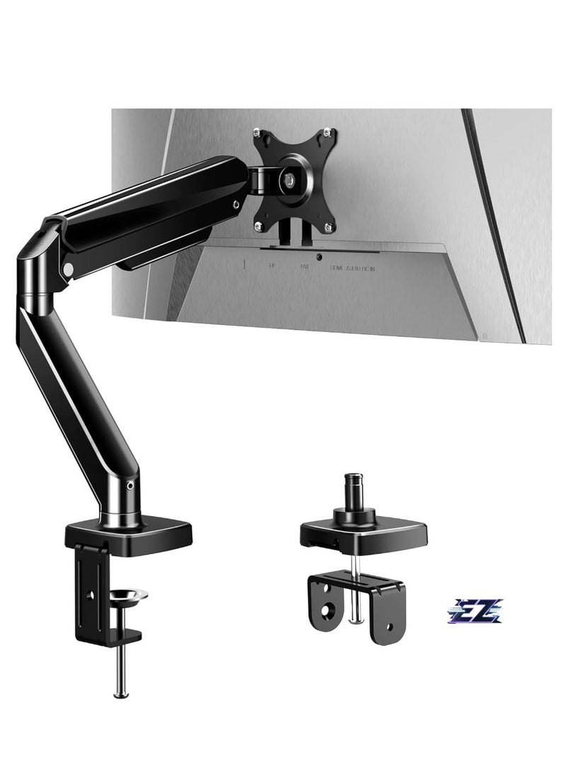ELTRAZONE - Single Monitor Arm, Desk Mount Gas Spring Monitor Arms Adjustable Full Motion Swivel Computer Monitor Stand with Clamp and Grommet Base, Fits 13-30'' TV Screens Holds up to 19.8lbs - Image 1