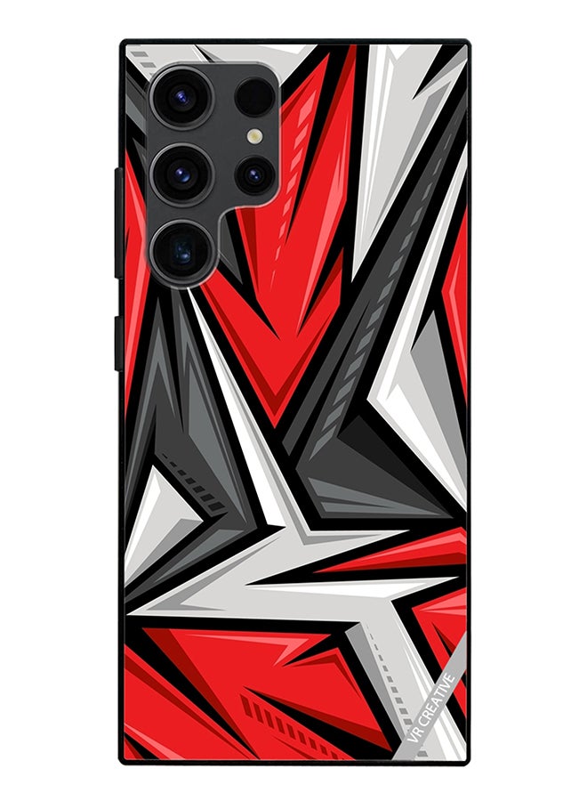 VR CREATIVE Protective Case Cover For Samsung Galaxy S24 Ultra Texture Sports Racing Style Red Color Design Multicolour - Image 1