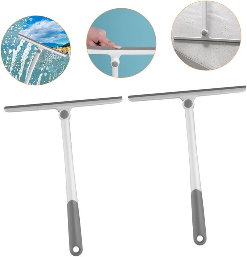 SMASOLO 2pcs Glass Cleaning Utensil Wiper with PP TPR Blades for Shower Doors Car Windshields and Windows Multi Functional Water Removal Tool for Home and Auto Cleaning - Image 4