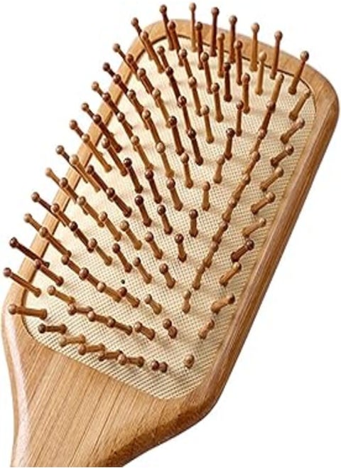 Paddle brush, hair brush, Made of pure natural bamboo, no paint coating, massage the scalp while combing hair to promote blood circulation, prevent static electricity
