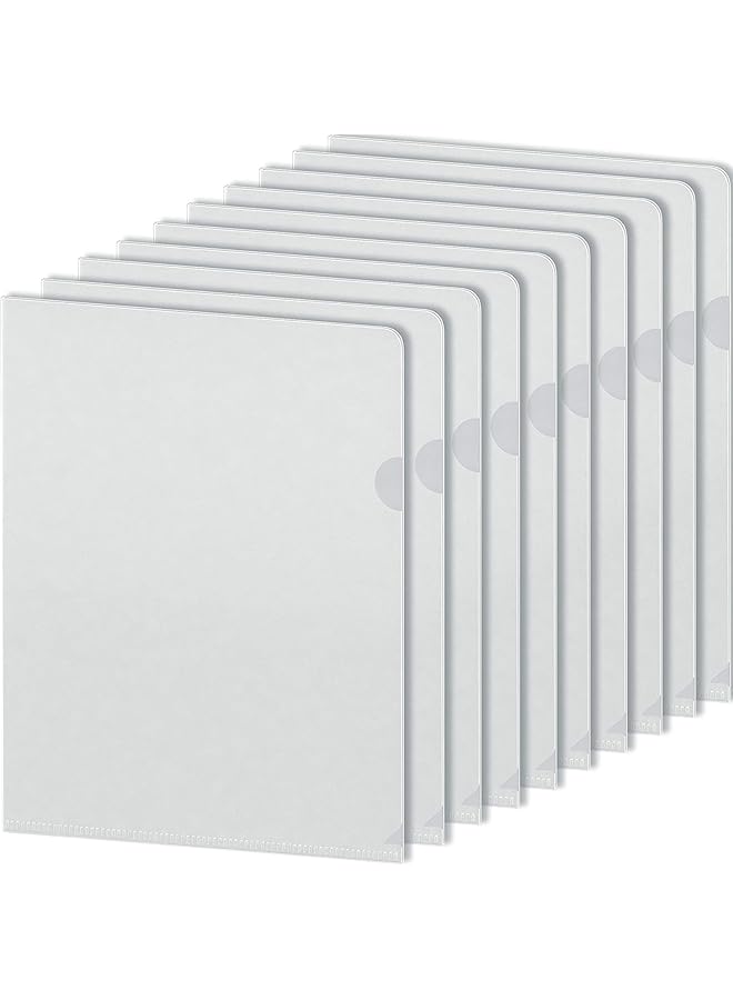 MARKQ Clear File A4 Plastic Transparent Folders L Type For Documents Paper Storage School Office Supplies Pack Of 12 - Image 1