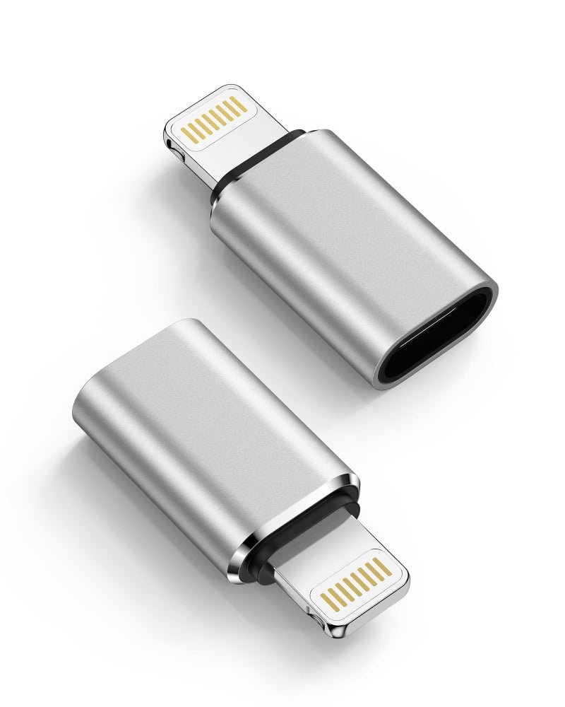 Haoano [2-Pack] USB C to Lightning Adapter, Type C to Lightning Adapter Support PD Fast Charging & Data Sync â€“ Compatible with iPhone 14/13/12/11/X/XR Pro, iPad, AirPods â€“ Not for Audio/OTG - Image 1