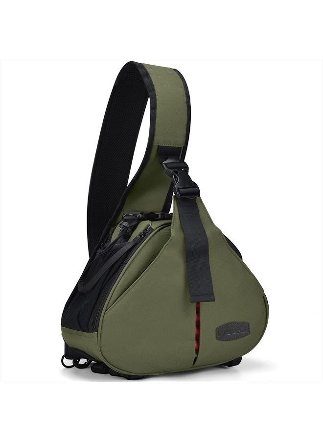 Caden Camera Bag Sling Backpack Camera Case Waterproof with Rain Cover Tripod Holder, Compatible for DSLR/SLR Mirrorless Cameras (Canon Nikon Sony Pentax) and Accessories Green - Image 1
