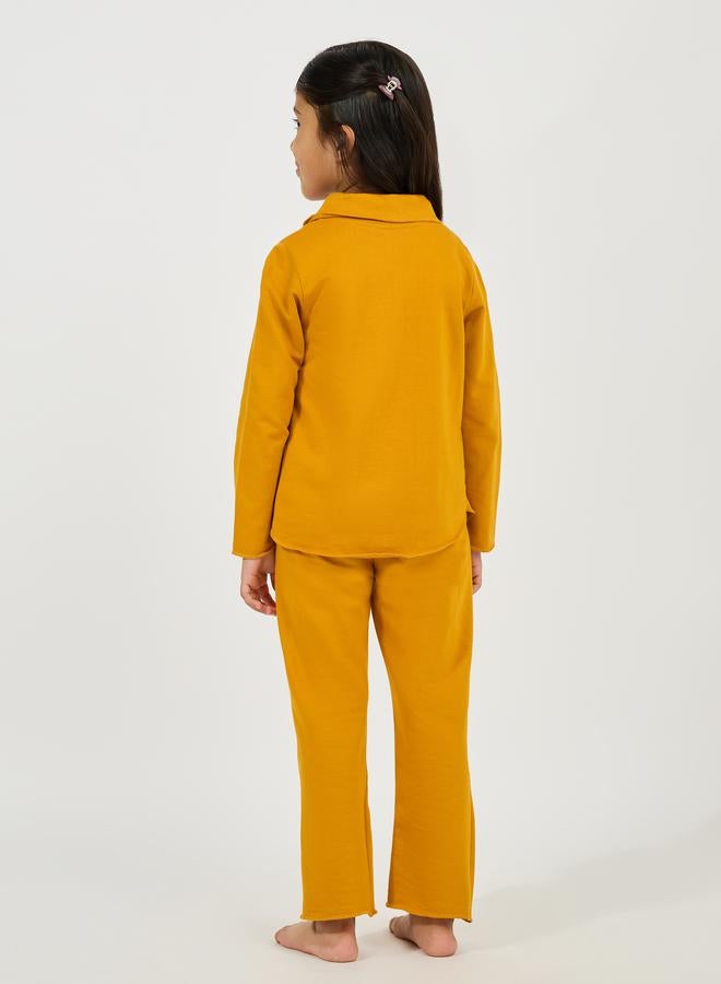 Styli Collared Button Down Shirt & Pyjama Set - Image 5