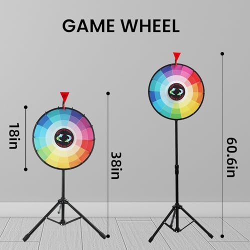 Hooomyai 18 Inch Spin The Prize Wheel Height Adjustable 3863 with Tripod Floor Stand 14 Slots Spinning Wheel Spinner with Dry Erase Marker Pen for Fortune Game Tradeshow Carnival Party - Image 5