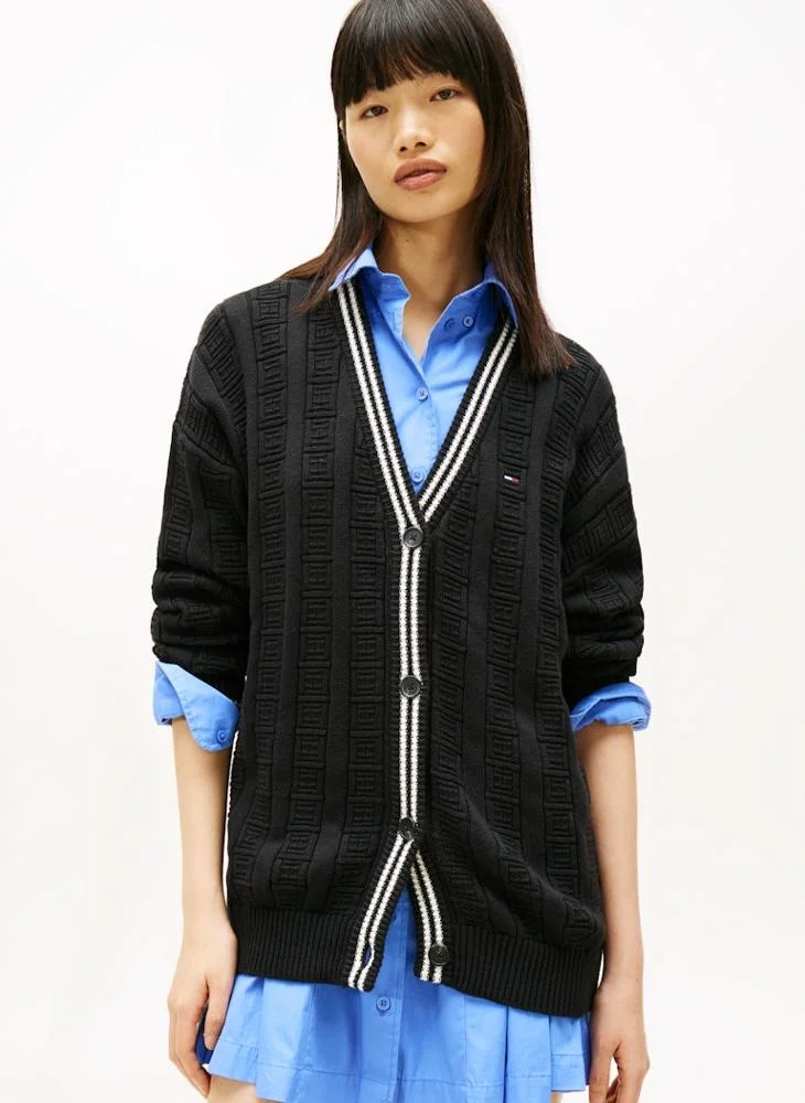 Logo Button Up Cardigan