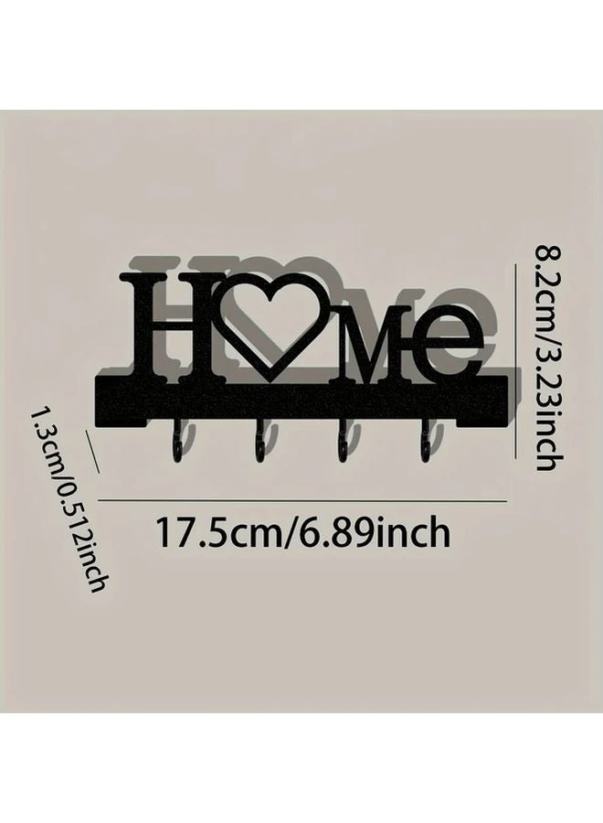 منظم مفاتيح حائط أسود بدون حفر، مخزن مدخل معدني متين مع خطاطيف - Image 4