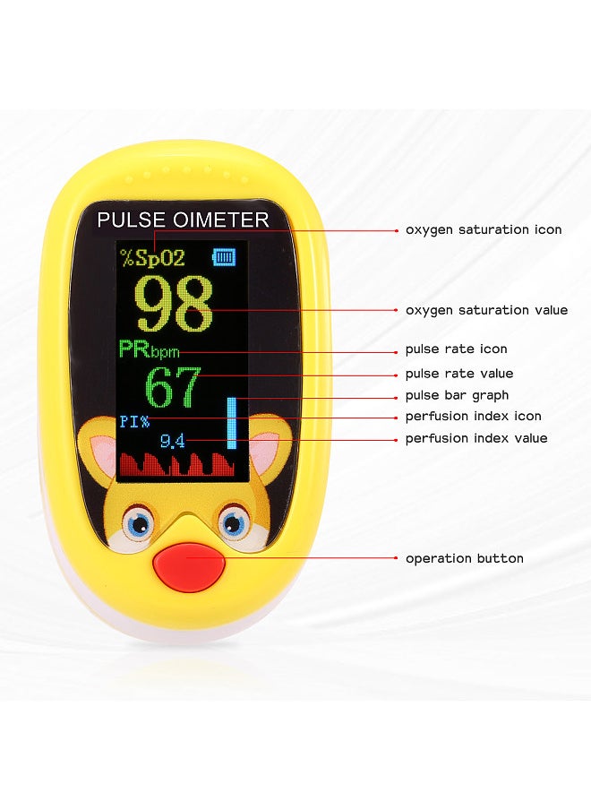 Generic - Children Pulse Oximeter Fingertrip Mini SpO2 Monitor Oxygen Saturation Monitor Pulse Rate Measuring Gauge Device 5s Rapid Reading - Image 1