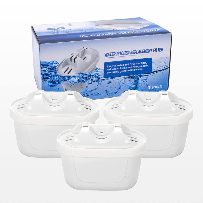 Bewafia Replacement Filter Compatible with Brita Mavea 1001122MaxtraMaxtra and LEVOIT Pitcher Water Filter cartridges with LeadArsenic Removal Pack of 3 