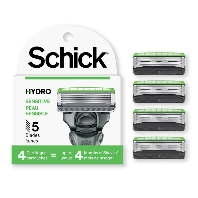 Schick Hydro 5 Sense Sensitive Skin Razor Refills for Men 4 Count