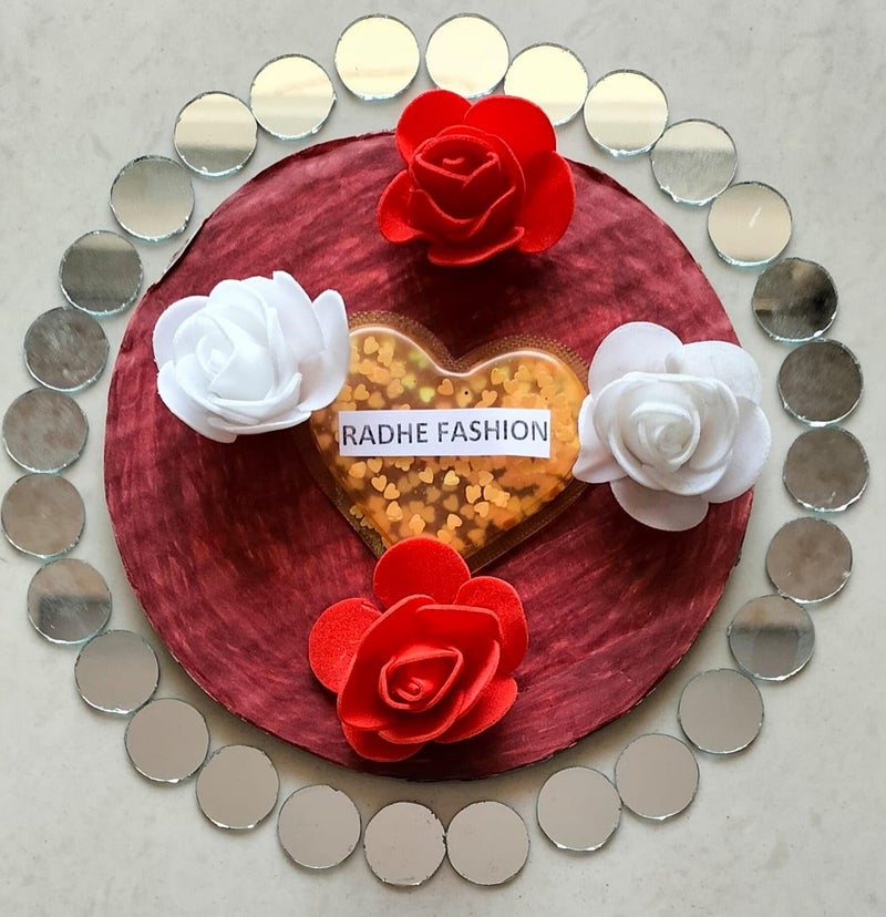 RADHE FASHION RADHE FASHION Fancy Shape 18mm Mirror for Art and Craft Work, Lippan, Decoration, Jewellery, Craft Desiging Work in Saree Blouse (Total-400 Pieces) 3 Pcs Button FREE (Big Round-18mm) - Image 2