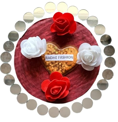 RADHE FASHION RADHE FASHION Fancy Shape 18mm Mirror for Art and Craft Work, Lippan, Decoration, Jewellery, Craft Desiging Work in Saree Blouse (Total-400 Pieces) 3 Pcs Button FREE (Big Round-18mm) - Image 1