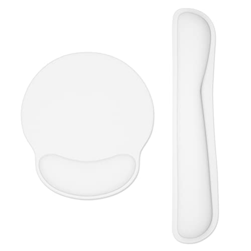 Dapesuom Keyboard Wrist Rest and Mouse Pad with Wrist Support, Memory Foam Wrist Rests for Keyboard and Mouse Set, Ergonomic Wrist Pad with Non Slip Base for Easy Typing & Pain Relief,Ivory White - Image 1
