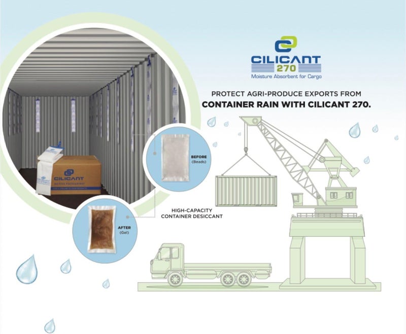 CILICAnT 270 Container Desiccant Moisture Absorber Bag - 1kg with Hanger to Protect Cargo from Moisture Damage During Transportation, Shipping & Export by Reducing Humidity (Small Pack) - Image 4