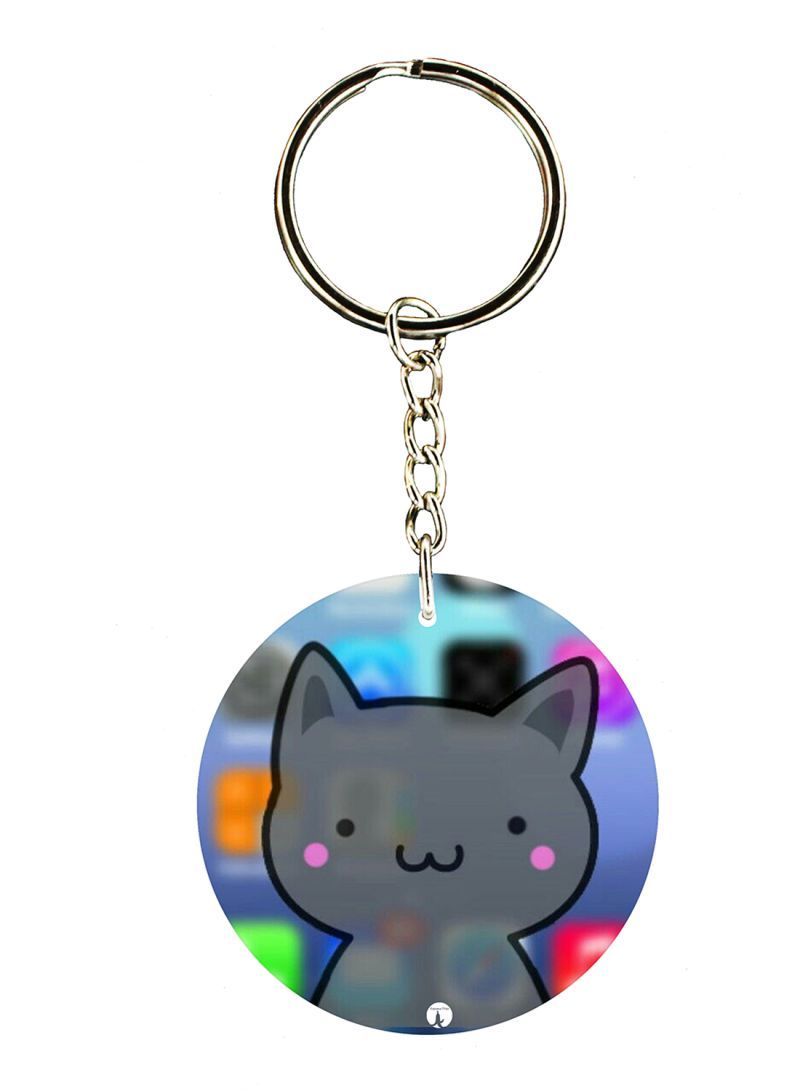 RKN A Cat Double Side Printed Keychain
