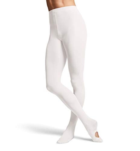 BLOCH Girls contoursoft adaptatoe Tights, White, Child-Medium - Image 1
