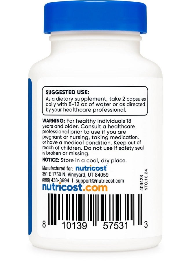 Nutricost نوتريكوست يوريدين أحادي الفوسفات 60 كبسولة، 600 ملغ لكل حصة - نباتي، 30 حصة - Image 4