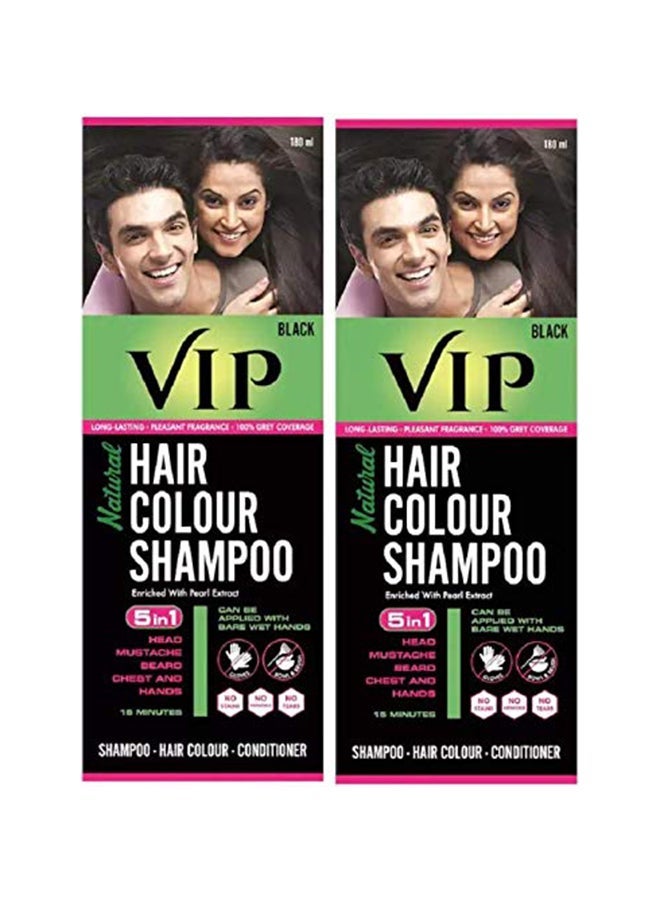 VIP Pack Of 2 Hair Colour Shampoo Multicolour 180ml - Image 1