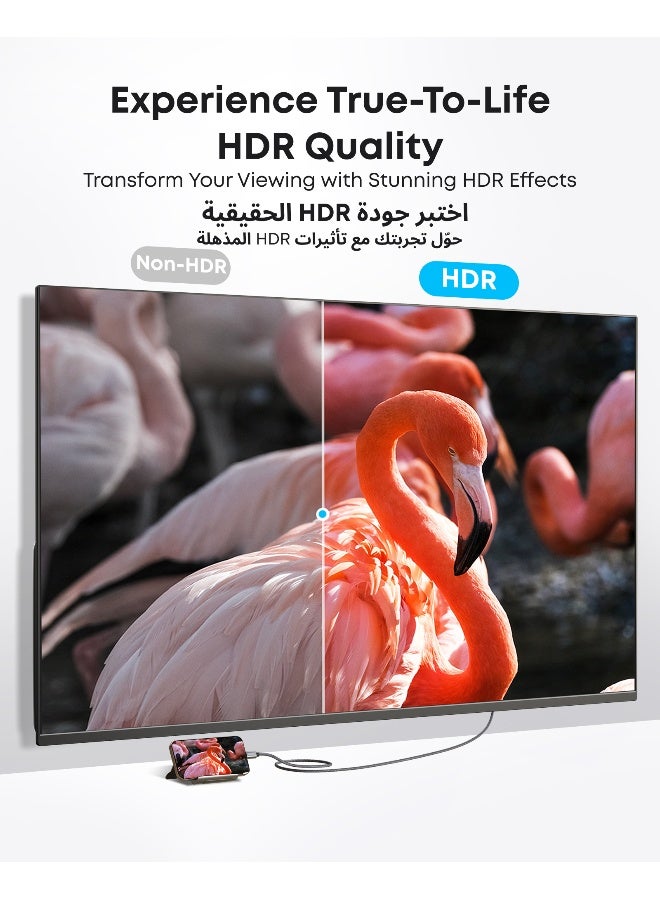 Anker HDMI Cable, 4K@60Hz Ultra-Fast Nylon-Braided USB C to HDMI Cord with Advanced Shielding, Thunderbolt 5/4/3, For MacBook, iPad, iPhone,HD TV, and More (6 FT) - Image 4