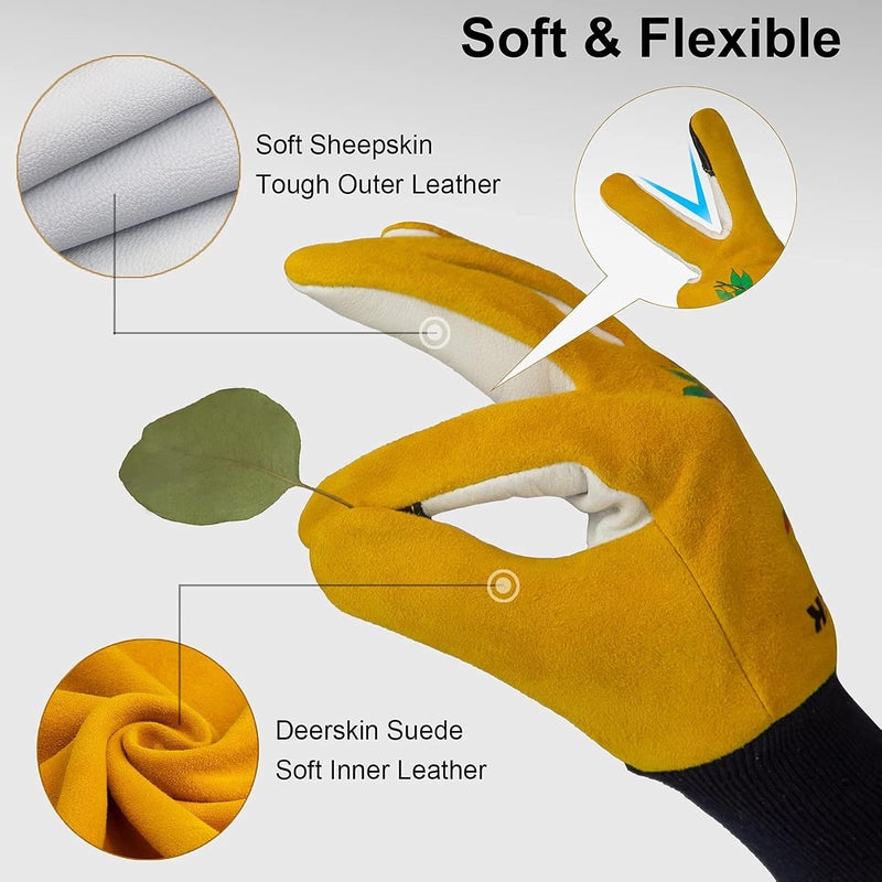 FEISHDEK Store Cactus Gloves Soft Deerskin Women Gardening Glove Thorn Proof for Cacti Handling - Image 5