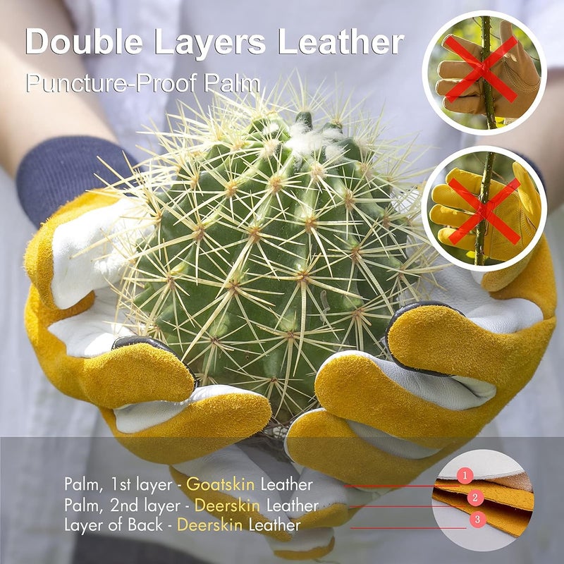 FEISHDEK Store Cactus Gloves Soft Deerskin Women Gardening Glove Thorn Proof for Cacti Handling - Image 2