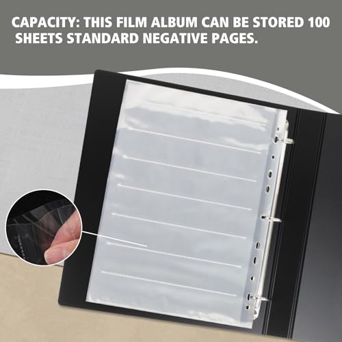 eTone Archival Storage Sheets 135 35mm Negative Page Preservers Sleeves with Film Album Ring Binder (50x135) - Image 3