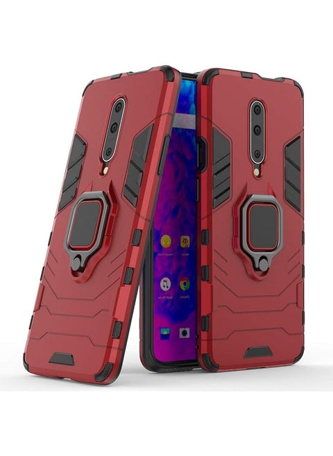 Lulumain Compatible With 1 Plus 7 Pro 1 Plus 7T Pro Case Metal Ring Grip Kickstand Shockproof Hard Bumper Shell Works With Magnetic Car Mount Dual Layer Rugged Cover For Oneplus 7 Pro Oneplus 7T Pro Red