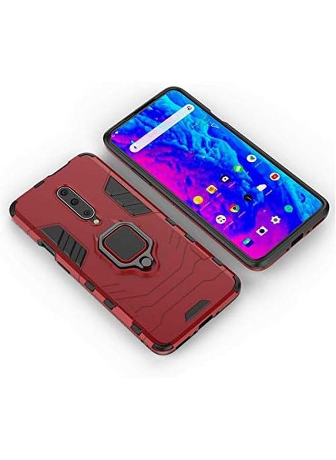 erorex - Lulumain Compatible With 1 Plus 7 Pro 1 Plus 7T Pro Case Metal Ring Grip Kickstand Shockproof Hard Bumper Shell Works With Magnetic Car Mount Dual Layer Rugged Cover For Oneplus 7 Pro Oneplus 7T Pro Red - Image 1