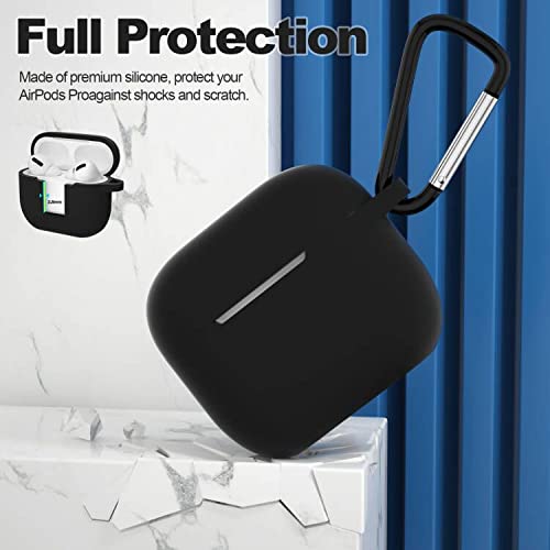 ATUAT Compatible with AirPods 3 Case, Protective Silicone Cover for AirPods 3rd Generation Case 2021, Wireless Charging - Black - Image 5