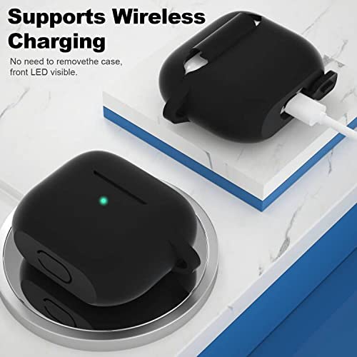ATUAT Compatible with AirPods 3 Case, Protective Silicone Cover for AirPods 3rd Generation Case 2021, Wireless Charging - Black - Image 3