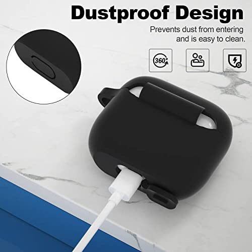 ATUAT Compatible with AirPods 3 Case, Protective Silicone Cover for AirPods 3rd Generation Case 2021, Wireless Charging - Black - Image 4