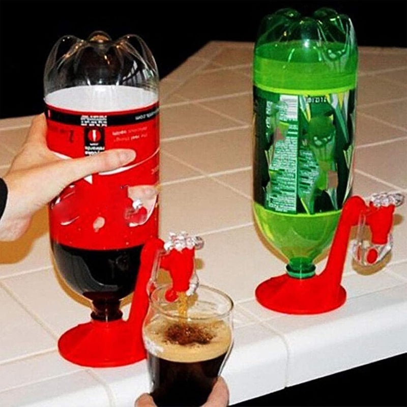 comfrt Creative Soda Cola Drinker Inverted Drinker Faucet Simple Switch Drinker Soda Dispenser Bottle Coke Upside Down Drinking Water Dispense Machine Party Home Bar Accessory - Image 2