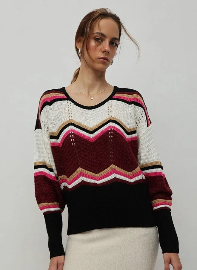 Colorful Knitted Pullover for Women
