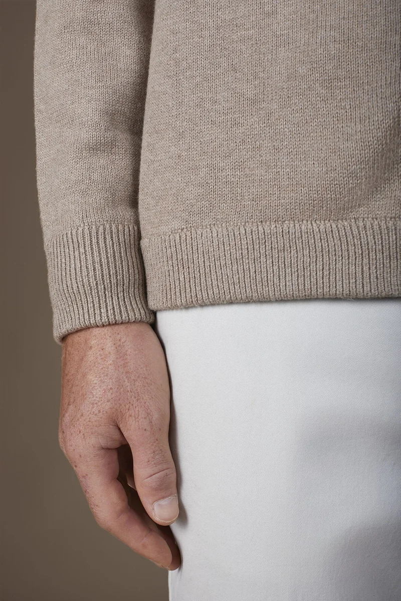 Doppelganger Beige Men's regular fit hoodie in a wool blend - Beige for Men | Best Price UAE