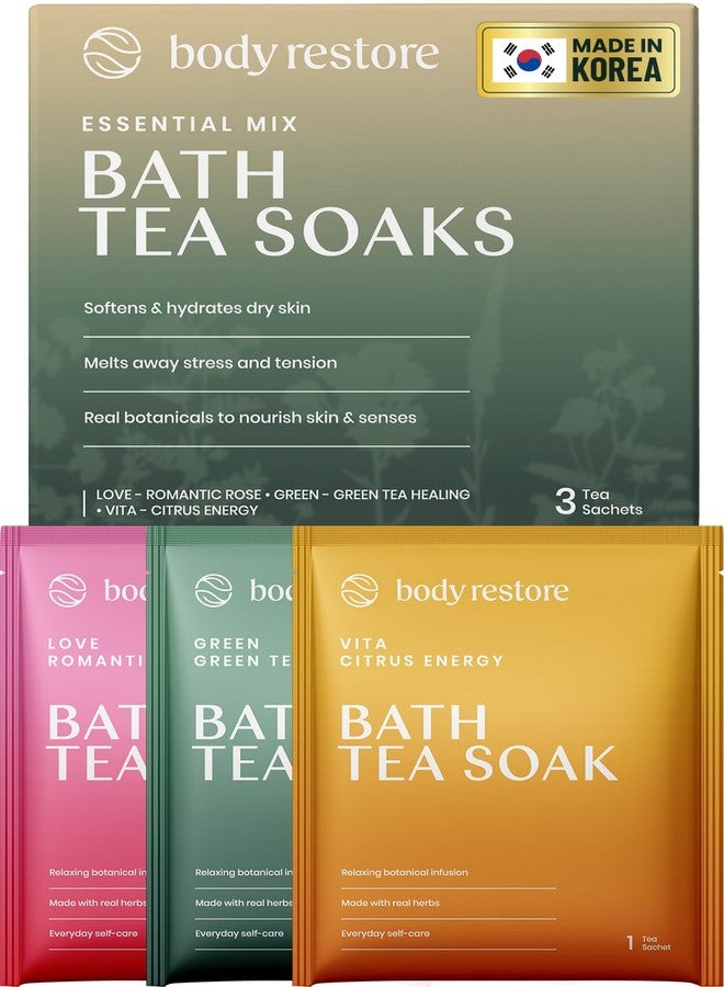 Body Restore Bath Tea Soaks Gift Set – Spa Gifts for Women, Mom, Wife & Self Care Lovers – Relaxing Botanical Bath Sachets for Stress Relief & Hydrated Skin – Essential Mix (3 Pack - Image 1