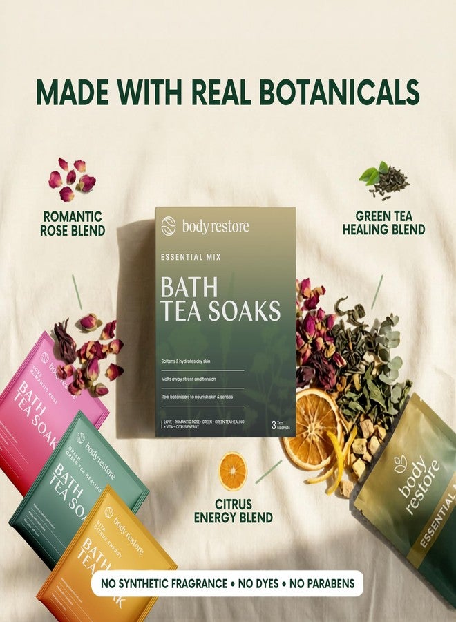 Body Restore Bath Tea Soaks Gift Set – Spa Gifts for Women, Mom, Wife & Self Care Lovers – Relaxing Botanical Bath Sachets for Stress Relief & Hydrated Skin – Essential Mix (3 Pack - Image 4