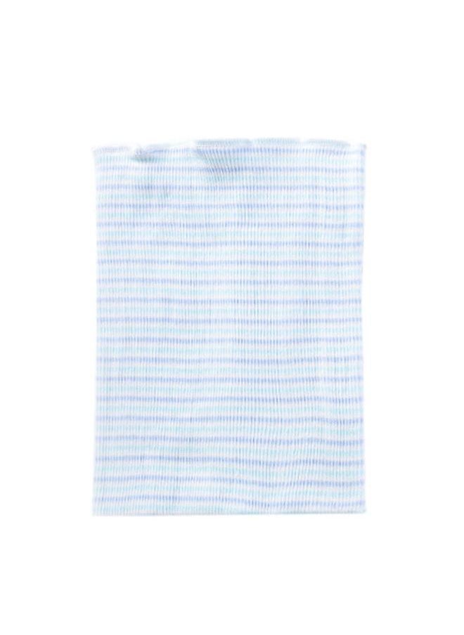 Thoraya - Baby Belly Button Band Seamless Pure Cotton Stripe Unisex Belly Button Protector Band 6.7in Single Layer Length Wide Blue Stripe - Image 1