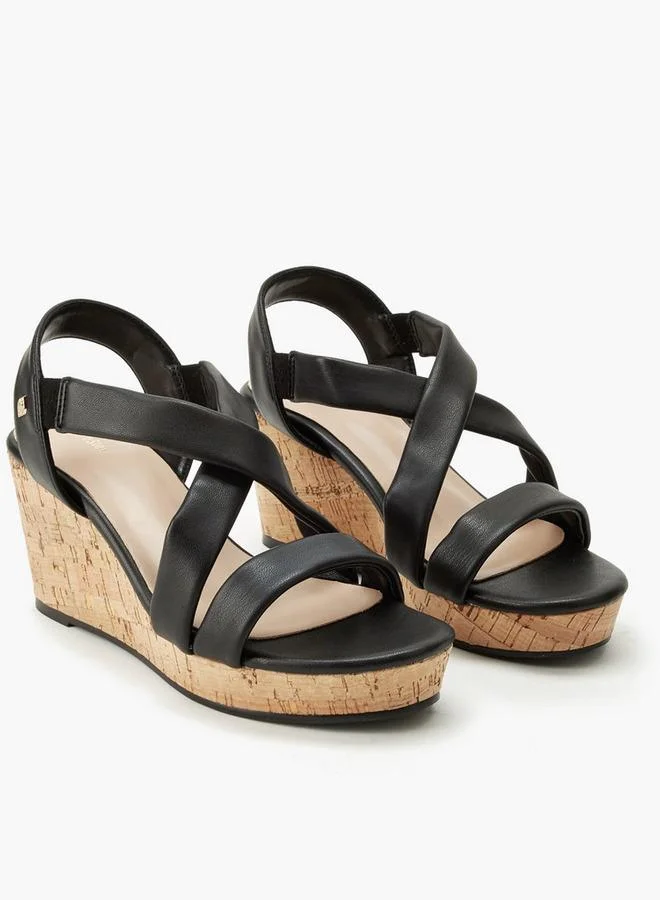 Surestep Women Cross Strap Wedge Heel Sandals