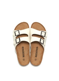 SänHahn Casual Buckle Sandals Men's Beach Shoes Women's Cork Slippers White  - Image 4