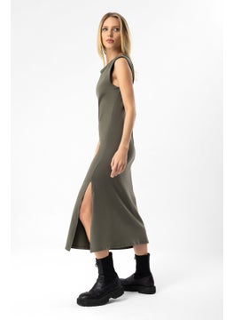 French Connection Women Ribbed Midi Dress, Tan  - Image 5