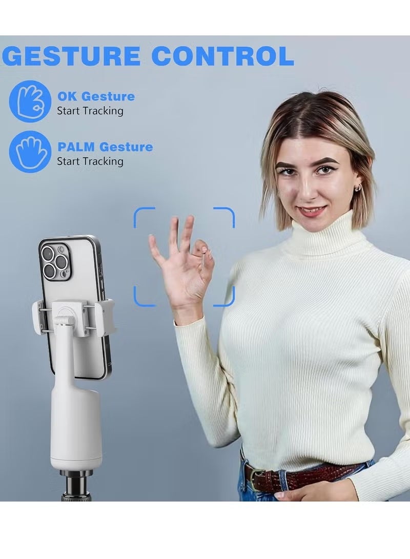 ZONBON P01 Auto Face Tracking Tripod,360° Rotation Body Phone Camera Mount Smart Shooting Holder with Remote Selfie Stick, No App, Gesture Control, for Vlog, Tiktok - Image 5